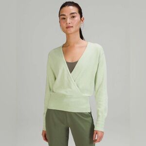 Lululemon Crossover Ribbed Waist
Sweater in Heathered Creamy Mint